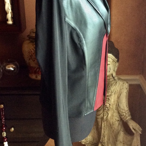 Adore Faux Leather and Sheer Jacket - Picture 3 of 5